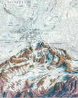 Final Switchback artist Katie Reim's original painting of Mount Hood Summit