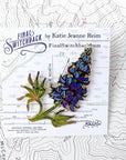 final switchback alpine lupine enamel pin with holder created by artist Katie Jeanne Reim