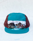 front view of the final switchback 5-panel trail hat featuring artist Katie Jeanne Reim's broken top print
