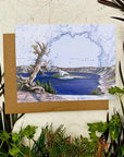 final switchback's greeting card featuring a contours of Oregon print by artist Katie Jeanne Reim