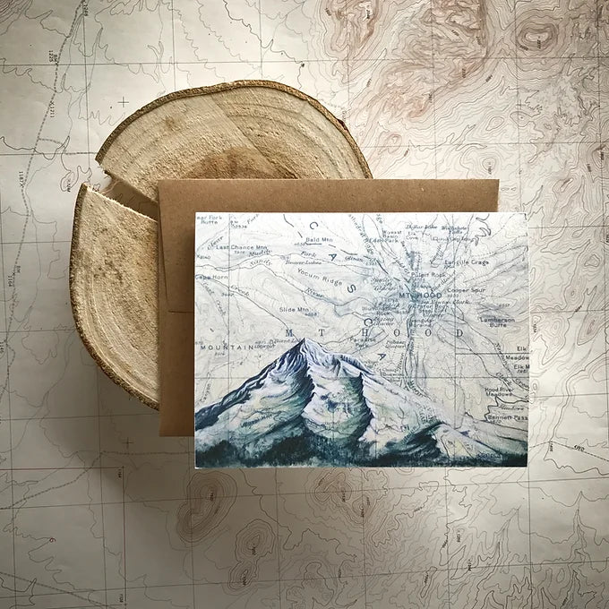 final switchback's greeting card featuring a contours of Oregon print by artist Katie Jeanne Reim