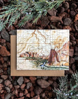 final switchback's greeting card featuring a contours of Oregon print by artist Katie Jeanne Reim