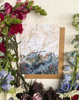 final switchback's greeting card featuring a contours of Washington print by artist Katie Jeanne Reim