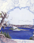 final switchback greeting card featuring Katie Jeanne Reim's Crater Lake, Oregon, print