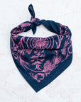 final switchback cotton bandana in deep forest wildberry featuring artist Katie Jeanne Reim's prints