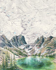 final switchback print of Emerald Lake Mountain National Park, Colorado, by artist Katie Jeanne Reim