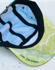 brim view of the final switchback 5-panel trail hat featuring artist Katie Jeanne Reim's Fern print