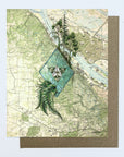 final switchback greeting card featuring Katie Jeanne Reim's Forest Park, Oregon, print