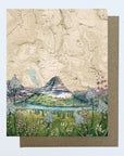 a final switchback greeting card featuring artist Katie Jeanne Reim's Glacier Hidden Lake, Montana, print