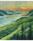 final switchback greeting card featuring Katie Jeanne Reim's Gorge Sunset, Columbia River Gorge, Oregon, print