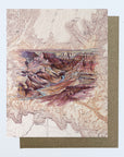 a final switchback greeting card featuring artist Katie Jeanne Reim's Grand Canyon, Arizona, print