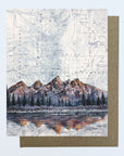 a final switchback greeting card featuring artist Katie Jeanne Reim's Grand Teton, Wyoming, print
