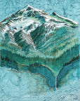 final switchback greeting card featuring Katie Jeanne Reim's Hood Falls Mount Hood, Oregon, print