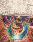 final switchback nature-inspired print of Horseshoe Bend, Arizona, by artist Katie Jeanne Reim