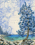 final switchback nature-inspired print of Lake Tahoe Jeffrey Pine, California, by artist Katie Jeanne Reim