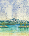 final switchback nature-inspired print of Lake Tahoe Mountains, California, by artist Katie Jeanne Reim