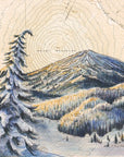 final switchback greeting card featuring Katie Jeanne Reim's Mount Bachelor winter, Oregon, print