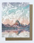 final switchback greeting card featuring Katie Jeanne Reim's Mount Glacier two medicine lake print