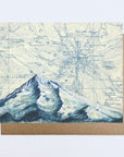 a final switchback greeting card featuring artist Katie Jeanne Reim's Mount Hood Blue, Oregon, print