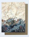 a final switchback greeting card featuring artist Katie Jeanne Reim's Mount Olympus, Washington, print