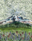 final switchback mount rainier wildflowers in washington print by Katie Jeanne Reim