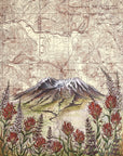 final switchback mount saint helens wildflowers park in washington print by Katie Jeanne Reim