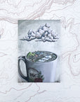 a final switchback button magnet featuring Katie Jeanne Reim's coffee city print