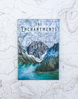 a final switchback button magnet featuring Katie Jeanne Reim's colchuck lake print