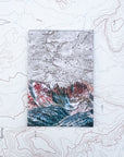 a final switchback button magnet featuring Katie Jeanne Reim's great basin wheeler print
