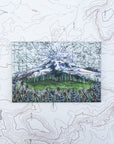 a final switchback button magnet featuring Katie Jeanne Reim's rainier wildflowers print