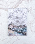 a final switchback button magnet featuring Katie Jeanne Reim's three sisters alpenglow print
