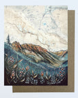 a final switchback greeting card featuring artist Katie Jeanne Reim's North Cascades, Cascade Pass, Washington, print