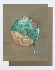 a final switchback greeting card featuring artist Katie Jeanne Reim's PDX Donut, Oregon, print