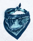 final switchback cotton bandana in PNW Navy featuring artist Katie Jeanne Reim's prints