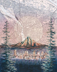 Final Switchback print of portland glow, Oregon, by artist Katie Jeanne Reim