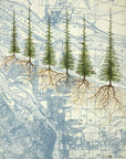 Final Switchback print of portland roots, Oregon, by artist Katie Jeanne Reim