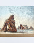 a final switchback greeting card featuring artist Katie Jeanne Reim's Ruby Beach, Washington, print