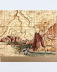 a final switchback greeting card featuring artist Katie Jeanne Reim's Smith Rock, Oregon, print