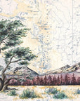 Final Switchback print of three sisters dusk, Oregon, by artist Katie Jeanne Reim