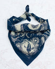 final switchback cotton bandana in tidepool deep featuring artist Katie Jeanne Reim's prints