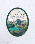 final switchback vinyl waterproof sticker featuring Katie Jeanne Reim's glacier grinnell lake print