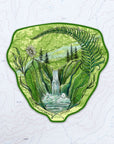 final switchback vinyl waterproof sticker featuring Katie Jeanne Reim's gorge ferns print