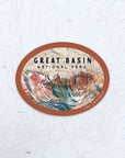 final switchback vinyl waterproof sticker of the great basin wheeler by Katie Reim