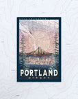 final switchback vinyl waterproof sticker featuring Katie Jeanne Reim's portland glow print