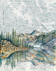 Final Switchback print of wallowas mirror lake eagle cap wilderness, Oregon, by artist Katie Jeanne Reim