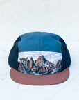 front view of the final switchback 5-panel trail hat featuring artist Katie Jeanne Reim's Whitney print