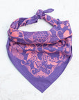 final switchback cotton bandana in wildberry purple featuring artist Katie Jeanne Reim's prints