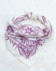 final switchback cotton bandana in Wildflowers natural featuring artist Katie Jeanne Reim's prints