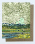 a final switchback greeting card featuring artist Katie Jeanne Reim's Yellowstone, Wyoming, print