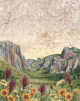 final switchback print of Yosemite Wildflowers, California, by artist Katie Jeanne Reim